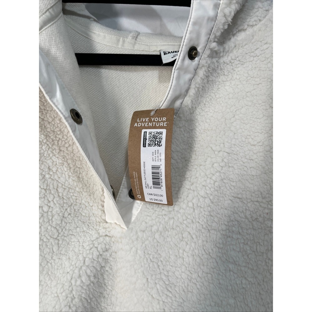Eddie Bauer Chill Out Fleece Hoodie Womens XL Ivory Sherpa Pullover Snap 6454 - Picture 2 of 10